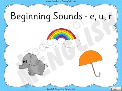 Beginning Sounds - e, u, r Teaching Resources
